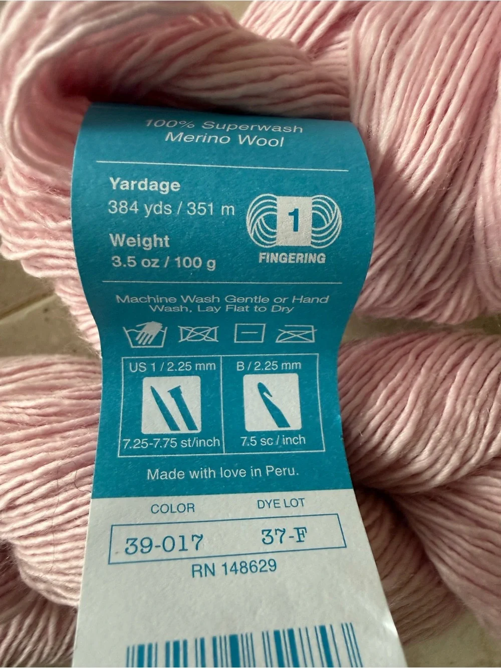 Superwash Merino Fingering Scarf Yarn - Petal Pink
